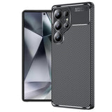 Husa de protectie Techsuit CarbonFiber compatibil cu Samsung Galaxy S25 Ultra, Negru