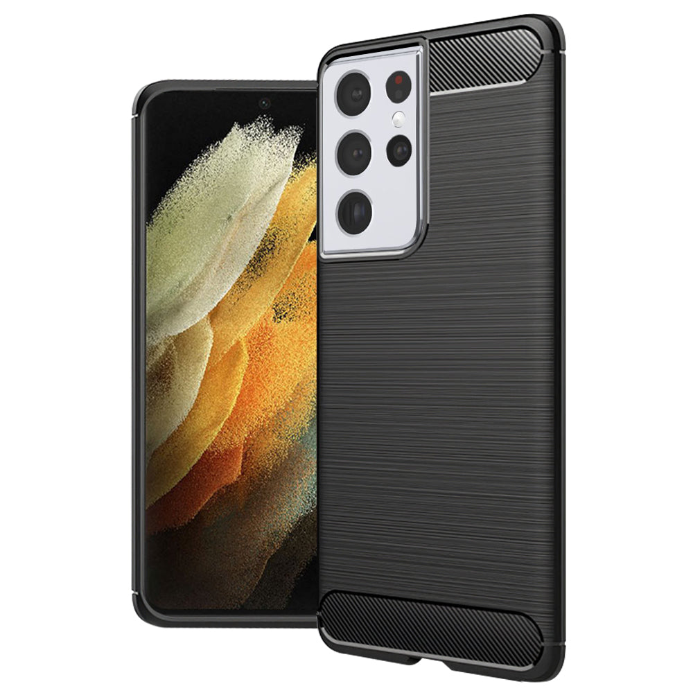 Husa de protectie Techsuit CarbonFiber compatibil cu Samsung Galaxy S21 Ultra 5G, Negru