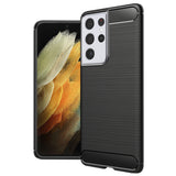 Husa de protectie Techsuit CarbonFiber compatibil cu Samsung Galaxy S21 Ultra 5G, Negru