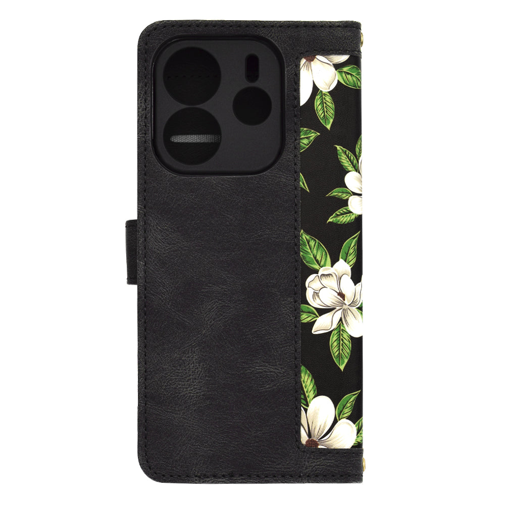 Husa de protectie Techsuit FlipCraft compatibil cu Xiaomi Redmi Note 14 4G (Regional), Flowers of the Dawn