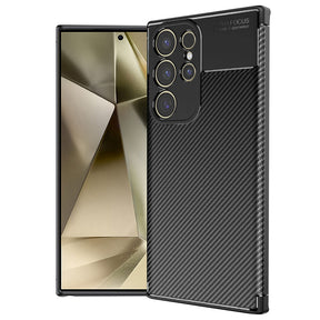 Husa de protectie Techsuit CarbonFiber compatibil cu Samsung Galaxy S24 Ultra, Negru