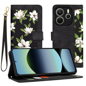 Husa de protectie Techsuit FlipCraft compatibil cu Xiaomi Redmi Note 14 4G (Regional), Flowers of the Dawn