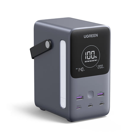 Baterie externa Ugreen PB770 (25286), 48000mAh, 2x USB / 3x Type-C, 300W, Gri