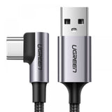 Cablu Ugreen Right Angle US284 (50942), USB-C, 18W 3A, 2m, Gri