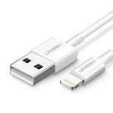Cablu Ugreen US155 (20730), for iPhone, iPad, iPod, USB to Lightning, 5V/2.4A, 480Mbps, MFi Ceritified, 2m, Alb