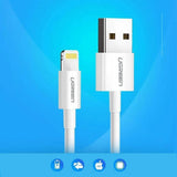 Cablu Ugreen US155 (20728), for iPhone, iPad, iPod, USB to Lightning, 5V/2.4A, 480Mbps, MFi Ceritified, 1m, Alb