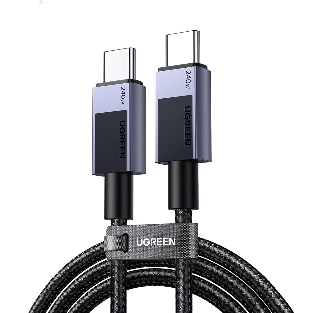 Cablu Ugreen L513 (45067), USB-C to Type-C, Fast Charging, PD240W, 5A, 480Mbps, 1m, Gri Spatial