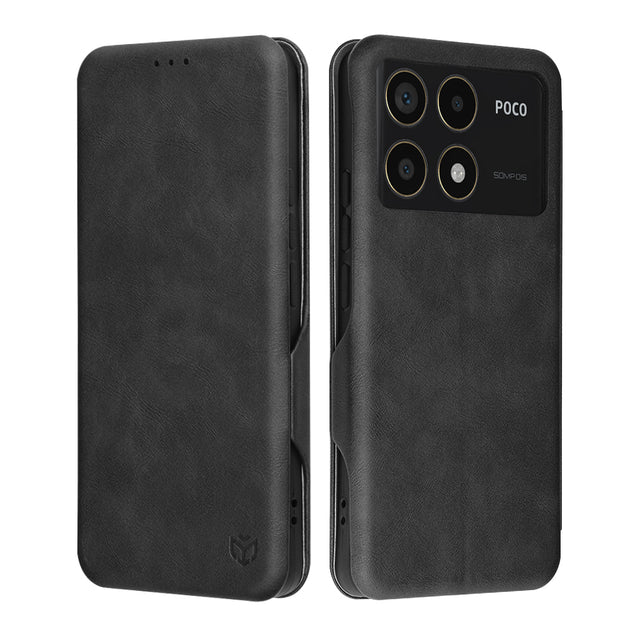 Husa de protectie Techsuit Safe Wallet Plus compatibil cu Xiaomi Poco F6 Pro, Negru