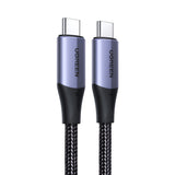 Cablu Ugreen US355 (80150), Type-C, Fast Charging, 100W, 5A, 4K, 10Gbps, Smart Chip, Audio-Video, Nylon, 1m, Negru