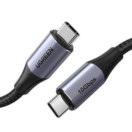 Cablu Ugreen US355 (80150), Type-C, Fast Charging, 100W, 5A, 4K, 10Gbps, Smart Chip, Audio-Video, Nylon, 1m, Negru