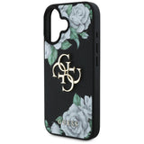 Husa de protectie Guess Hardcase 4G Grained Roses Big Logo (GUHCP16SPGROP4MK) compatibil cu iPhone 16, Negru