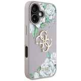 Husa de protectie Guess Hardcase 4G Grained Roses Big Logo (GUHCP16SPGROP4MU) compatibil cu iPhone 16, Mov