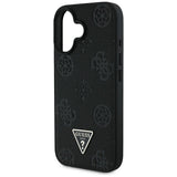 Husa de protectie Guess Peony Grained Hot Stamp Triangle MagSafe (GUHMP16SPGBTMK) compatibil cu iPhone 16, Negru