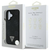 Husa de protectie Guess Peony Grained Hot Stamp Triangle MagSafe (GUHMP16SPGBTMK) compatibil cu iPhone 16, Negru