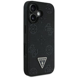 Husa de protectie Guess Peony Grained Hot Stamp Triangle MagSafe (GUHMP16SPGBTMK) compatibil cu iPhone 16, Negru