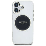 Husa de protectie Guess IML Metal Colored Circle MagSafe (GUHMP16SHTDRCEDK) compatibil cu iPhone 16, Negru
