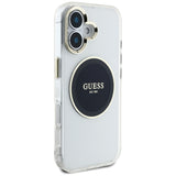 Husa de protectie Guess IML Metal Colored Circle MagSafe (GUHMP16SHTDRCEDK) compatibil cu iPhone 16, Negru