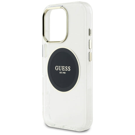 Husa de protectie Guess IML Metal Colored Circle MagSafe (GUHMP16LHTDRCEDK) compatibil cu iPhone 16 Pro, Negru
