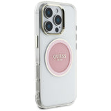Husa de protectie Guess IML Metal Colored Circle MagSafe (GUHMP16LHTDRCEDP) compatibil cu iPhone 16 Pro, Roz