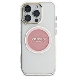 Husa de protectie Guess IML Metal Colored Circle MagSafe (GUHMP16LHTDRCEDP) compatibil cu iPhone 16 Pro, Roz