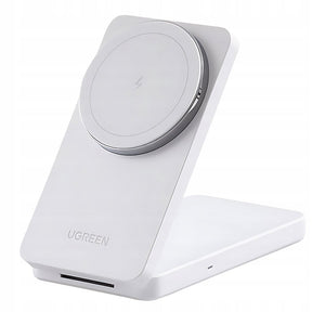 Incarcator Ugreen Wireless W528 (45055), 2in1, for iPhone, AirPods, MagSafe, USB-C, Foldable, 20W, 3A, Qi2- White