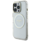 Husa de protectie Guess IML Metal Colored Circle MagSafe (GUHMP16XHTDRCEDH) compatibil cu iPhone 16 Pro Max, Alb