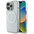 Husa de protectie Guess IML Metal Colored Circle MagSafe (GUHMP16XHTDRCEDH) compatibil cu iPhone 16 Pro Max, Alb
