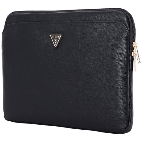Geanta Guess Computer Sleeve Grained Triangle Logo (GUCS14ZPGTSPSK), for Laptop, Tablet 14", Zipper, Pocket, Eco-Leather, Negru