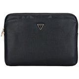 Geanta Guess Computer Sleeve Grained Triangle Logo (GUCS14ZPGTSPSK), for Laptop, Tablet 14", Zipper, Pocket, Eco-Leather, Negru