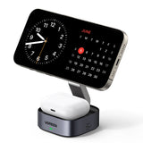 Incarcator Ugreen Wireless 2in1 W526 (35278), MagSafe, for iPhone, Apple Watch, AirPods, USB-C, Foldable, 25W, 3A, Qi2- Black