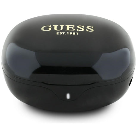 Casti Guess Flat Classic Logo Electroplated (GUTWST7FCEEK), Bluetooth 5.4, TWS, Microphone, 300mAh, Negru