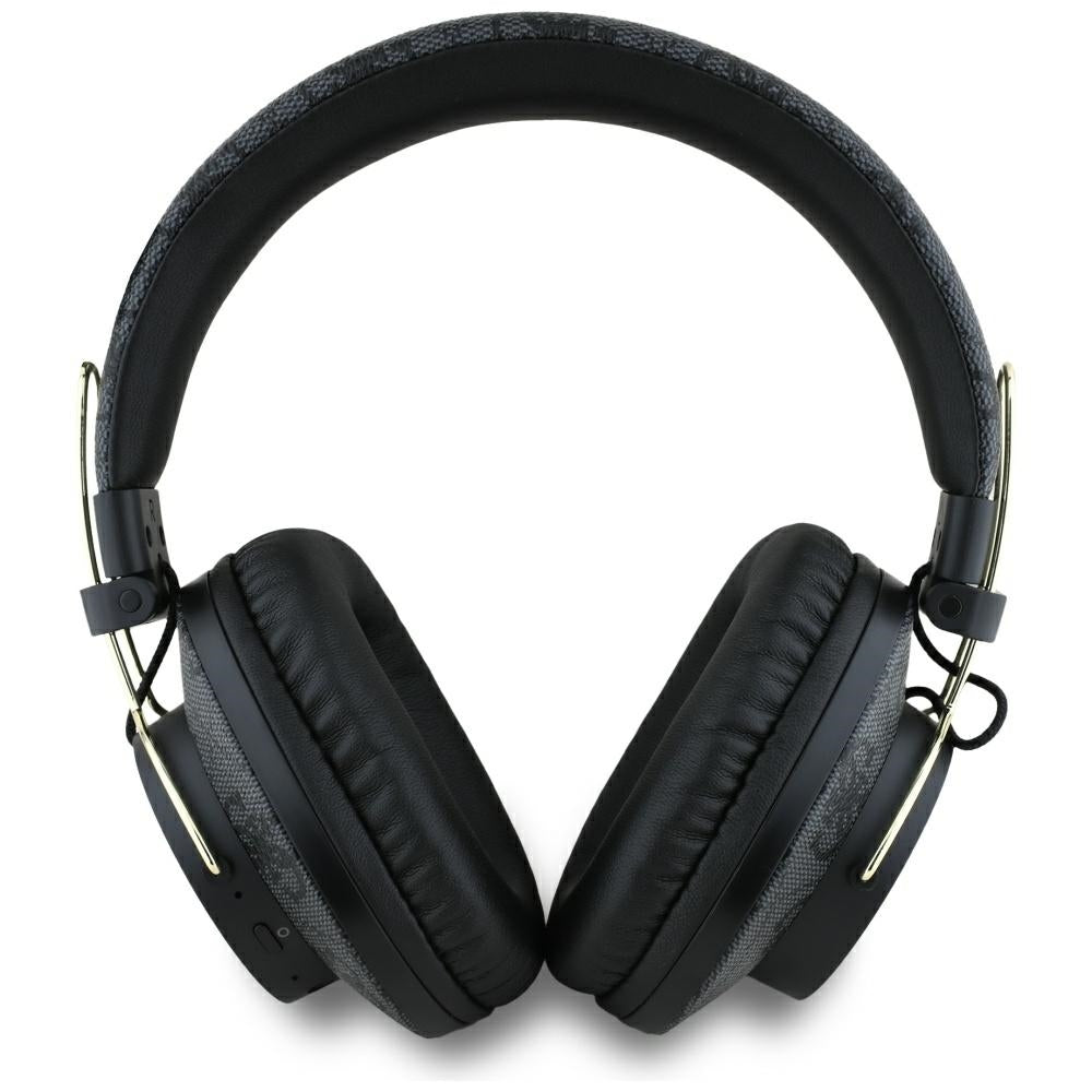 Casti Guess Wireless 4G Metal Logo (GUBHS72P4FC4MK), Bluetooth 5.3, ENC, USB-C, Eco-Leather, On-ear, 300mAh, Negru