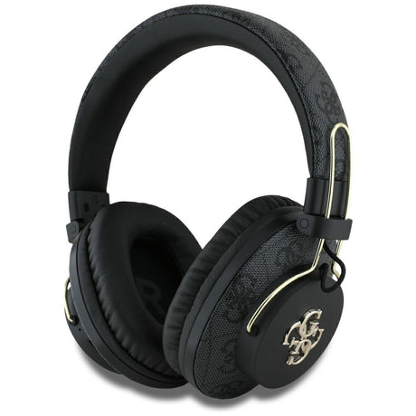 Casti Guess Wireless 4G Metal Logo (GUBHS72P4FC4MK), Bluetooth 5.3, ENC, USB-C, Eco-Leather, On-ear, 300mAh, Negru