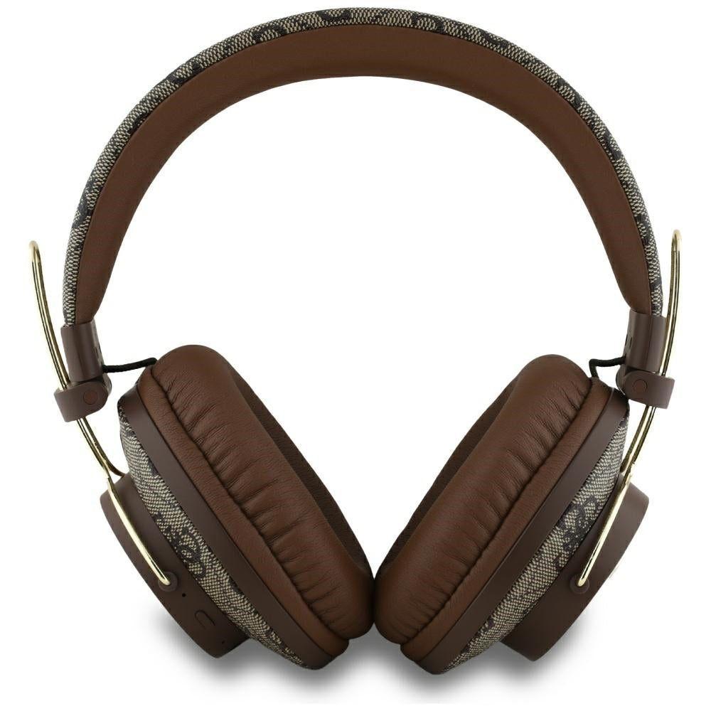 Casti Guess Wireless 4G Metal Logo (GUBHS72P4FC4MW), Bluetooth 5.3, ENC, USB-C, Eco-Leather, On-ear, 300mAh, Maro