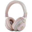 Casti Guess Wireless 4G Metal Logo (GUBHS72P4FC4MP), Bluetooth 5.3, ENC, USB-C, Eco-Leather, On-ear, 300mAh, Roz