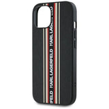 Husa de protectie Karl Lagerfeld Saffiano Athleisure Stripes Cord (KLHCP15SPAMSCNSR) compatibil cu iPhone 15, Rosu