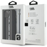 Husa de protectie Karl Lagerfeld Saffiano Athleisure Stripes Cord (KLHCP15SPAMSCNSP) compatibil cu iPhone 15, Roz