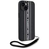 Husa de protectie Karl Lagerfeld Saffiano Athleisure Stripes Cord (KLHCP15SPAMSCNSP) compatibil cu iPhone 15, Roz