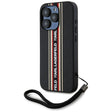 Husa de protectie Karl Lagerfeld Saffiano Athleisure Stripes Cord (KLHCP15LPAMSCNSR) compatibil cu iPhone 15 Pro, Rosu