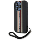 Husa de protectie Karl Lagerfeld Saffiano Athleisure Stripes Cord (KLHCP15LPAMSCNSR) compatibil cu iPhone 15 Pro, Rosu