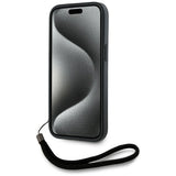 Husa de protectie Karl Lagerfeld Saffiano Athleisure Stripes Cord (KLHCP15LPAMSCNSP) compatibil cu iPhone 15 Pro, Roz