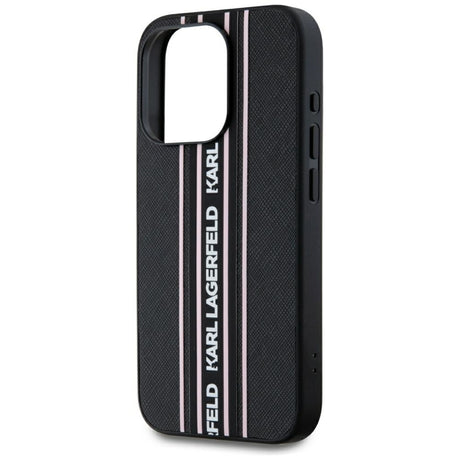 Husa de protectie Karl Lagerfeld Saffiano Athleisure Stripes Cord (KLHCP15XPAMSCNSP) compatibil cu iPhone 15 Pro Max, Roz