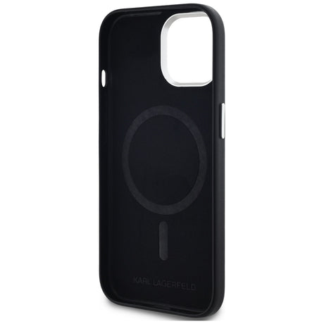 Husa de protectie Karl Lagerfeld Leather MagSafe (KLHMP15SPGMSRPK) compatibil cu iPhone 15, FW Metal Plate