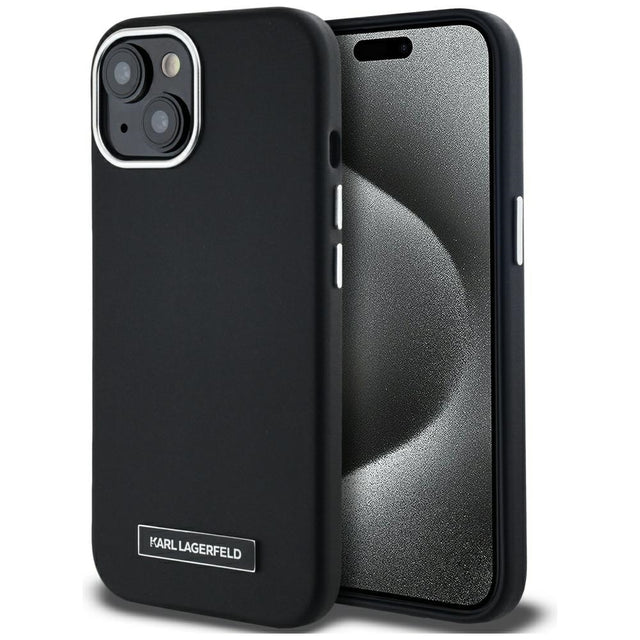 Husa de protectie Karl Lagerfeld Leather MagSafe (KLHMP15SPGMSRPK) compatibil cu iPhone 15, FW Metal Plate