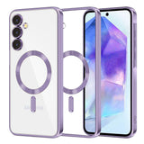 Husa de protectie Techsuit Luxury Crystal cu inel magnetic compatibil cu Samsung Galaxy A55 5G, Mov Deschis