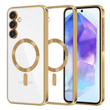 Husa de protectie Techsuit Luxury Crystal MagSafe compatibil cu Samsung Galaxy A55 5G, Auriu