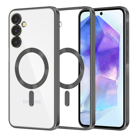 Husa de protectie Techsuit Luxury Crystal MagSafe compatibil cu Samsung Galaxy A55 5G, Negru