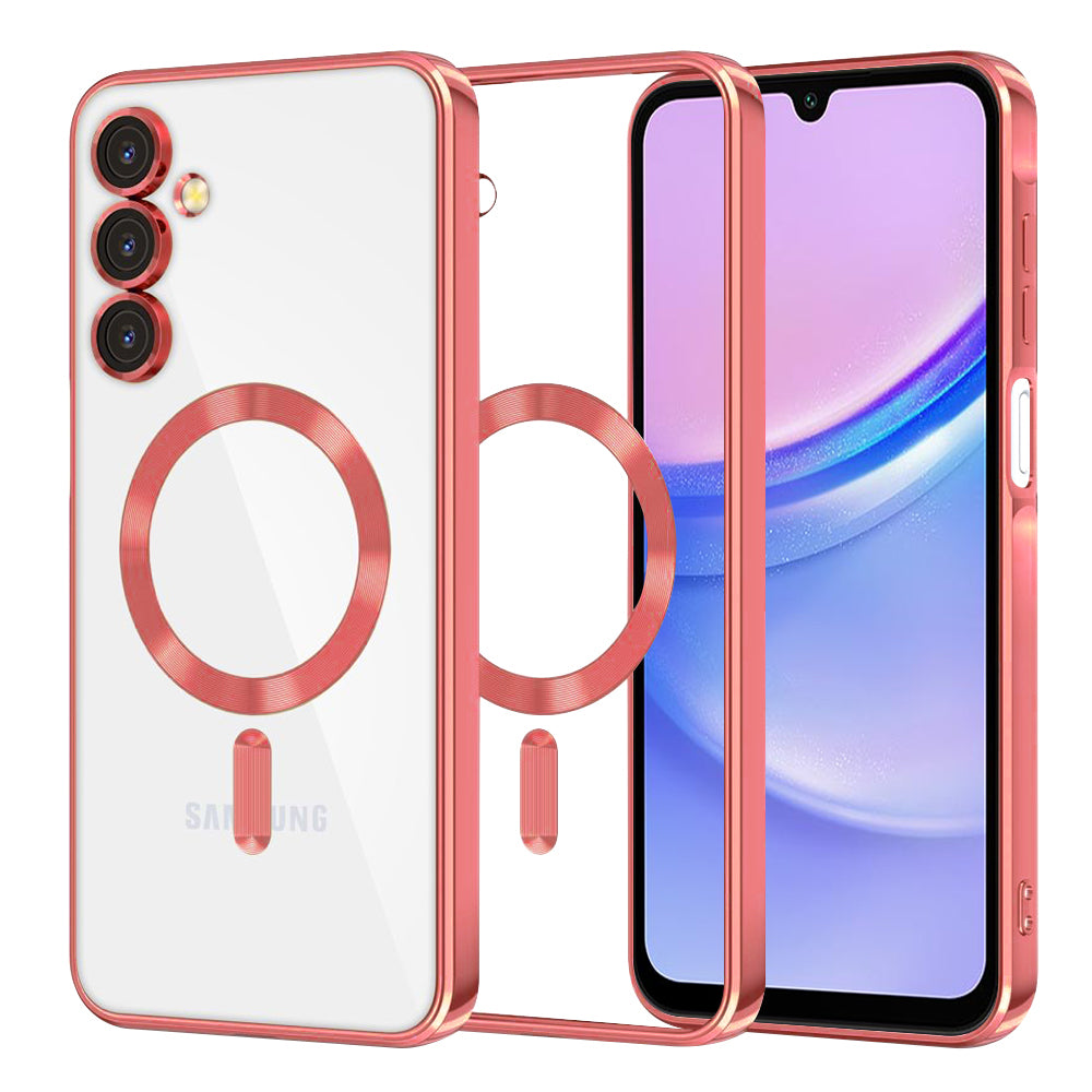 Husa de protectie Techsuit Luxury Crystal MagSafe compatibil cu Samsung Galaxy A15 4G / A15 5G, Rosu