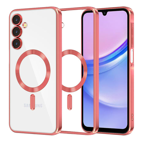 Husa de protectie Techsuit Luxury Crystal MagSafe compatibil cu Samsung Galaxy A15 4G / A15 5G, Rosu