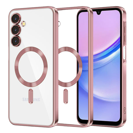 Husa de protectie Techsuit Luxury Crystal MagSafe compatibil cu Samsung Galaxy A15 4G / A15 5G, Roz
